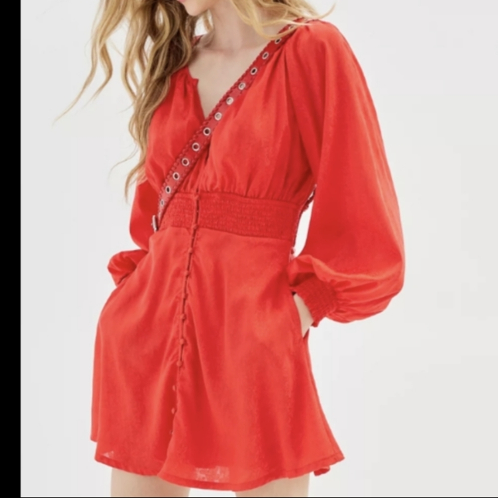 NWT UO Rebecca Long Sleeve Mini Dress - Picture 3 of 10